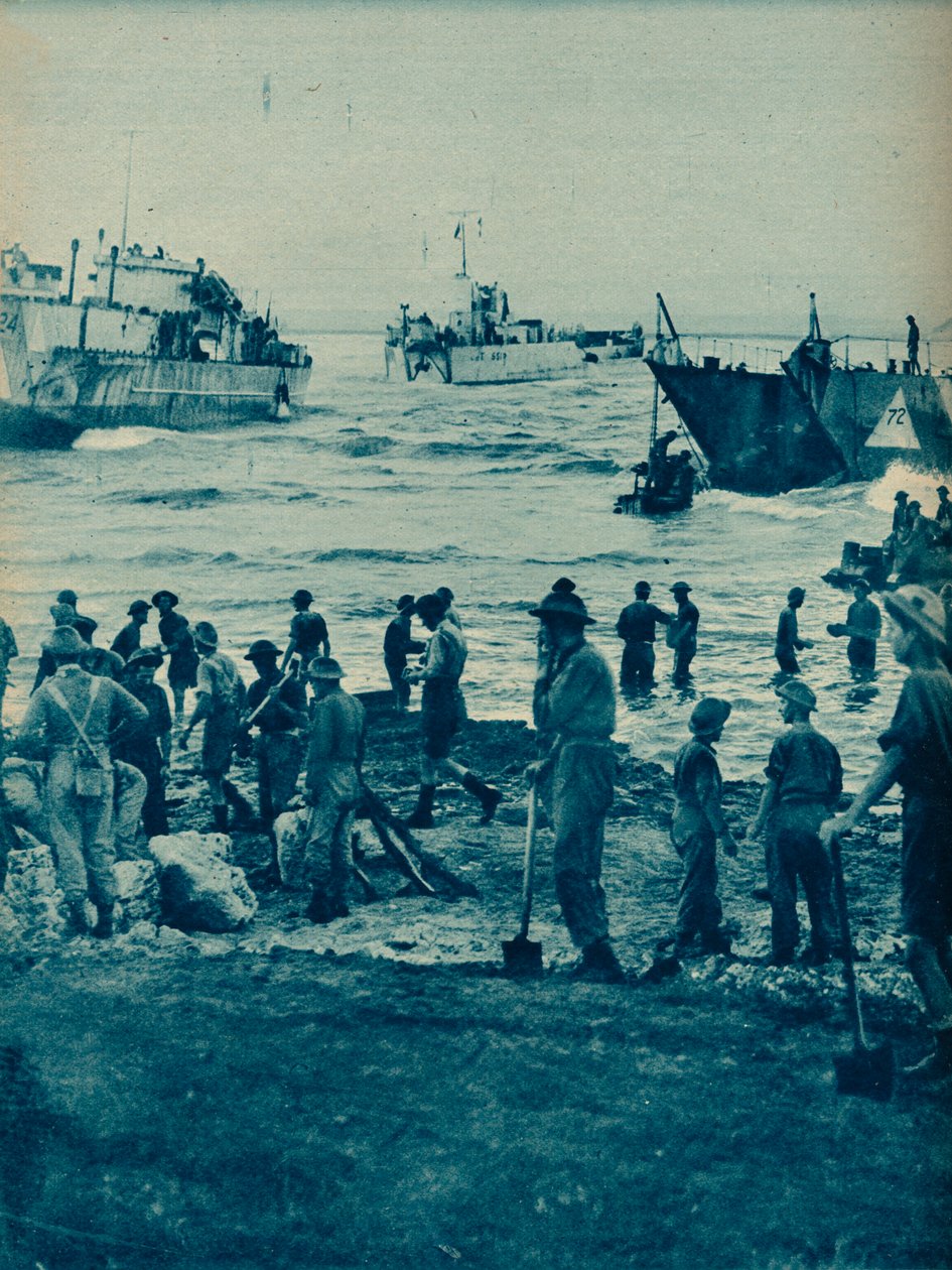 Ahogy felkelt a nap az invázió napján: szedjük és lapátoljuk az utat, 1943-44 alkotó: Unbekannt