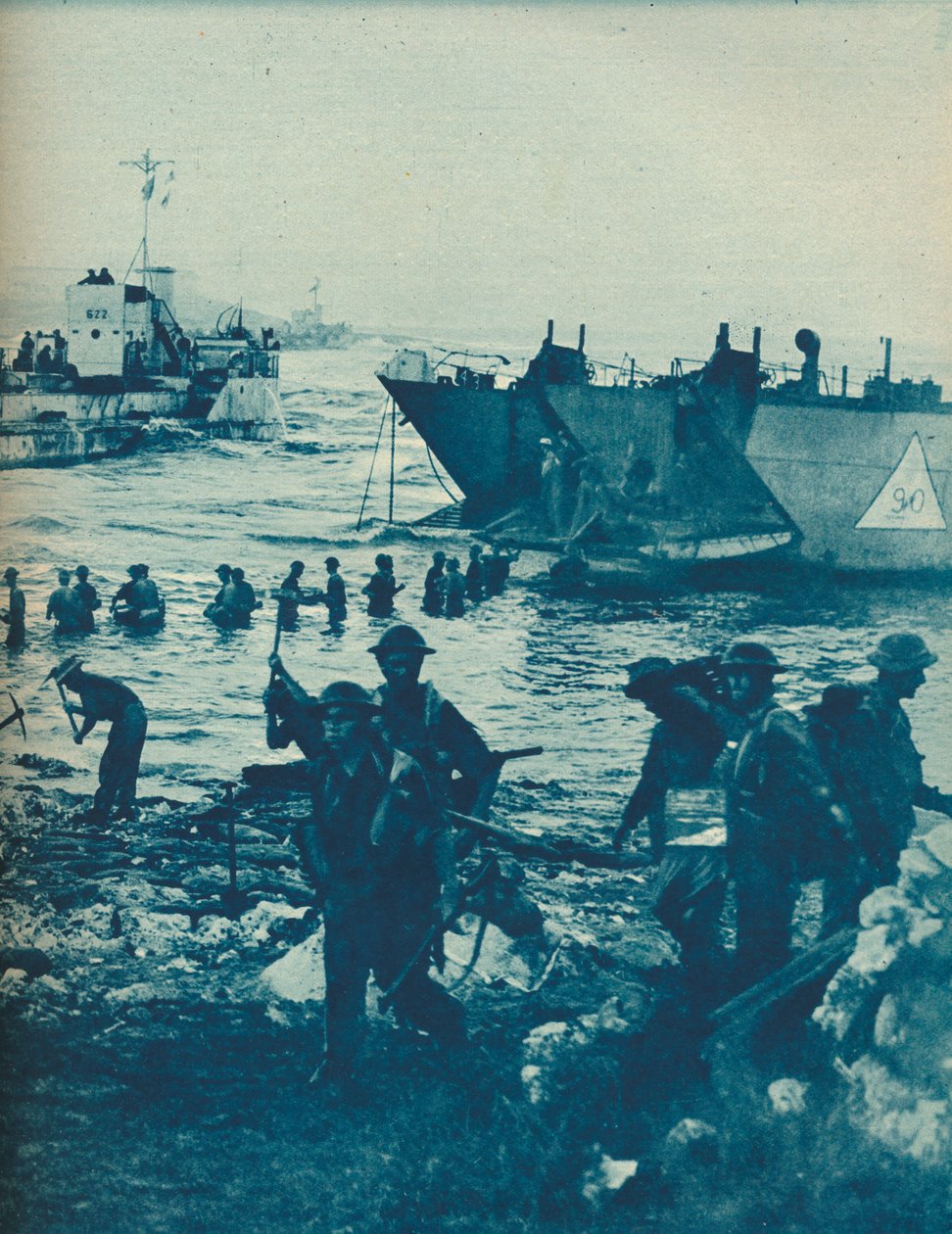Ahogy felkelt a nap az invázió napján: szedjük és lapátoljuk az utat, 1943-44 alkotó: Unbekannt