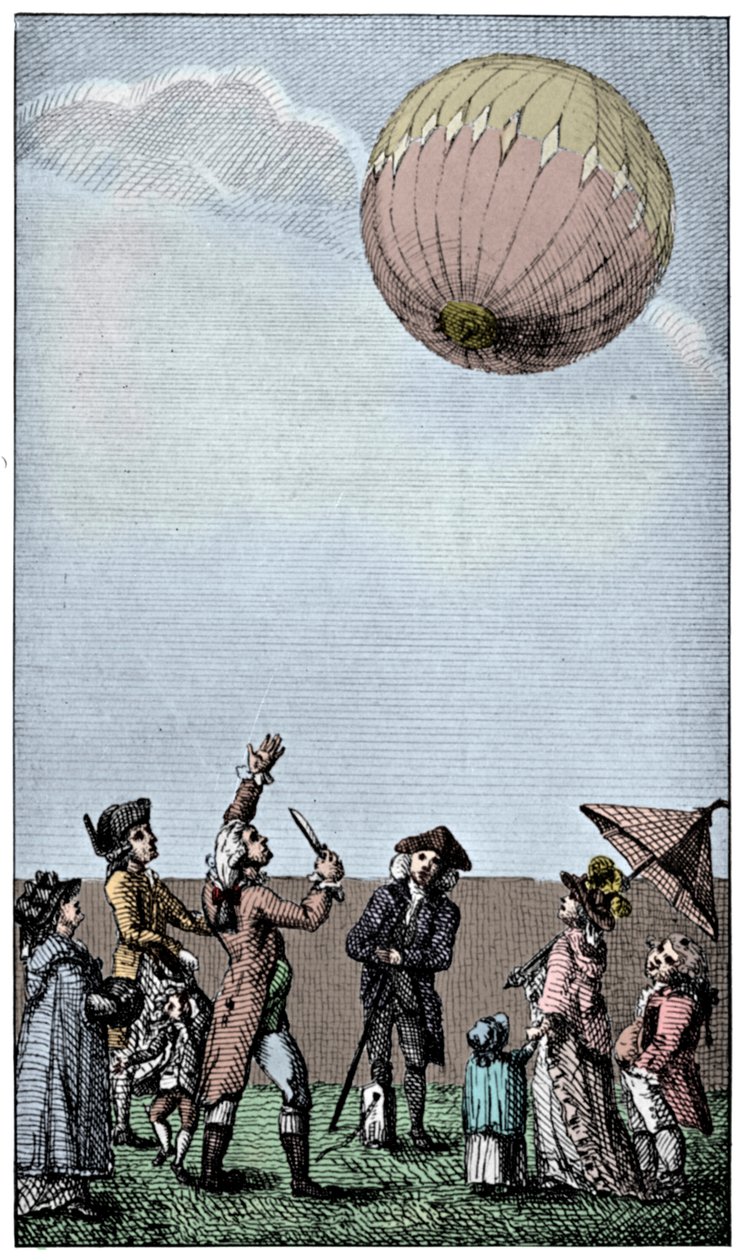 Montgolfier léggömb felemelkedése, 18. század vége, 1910. alkotó: Unbekannt