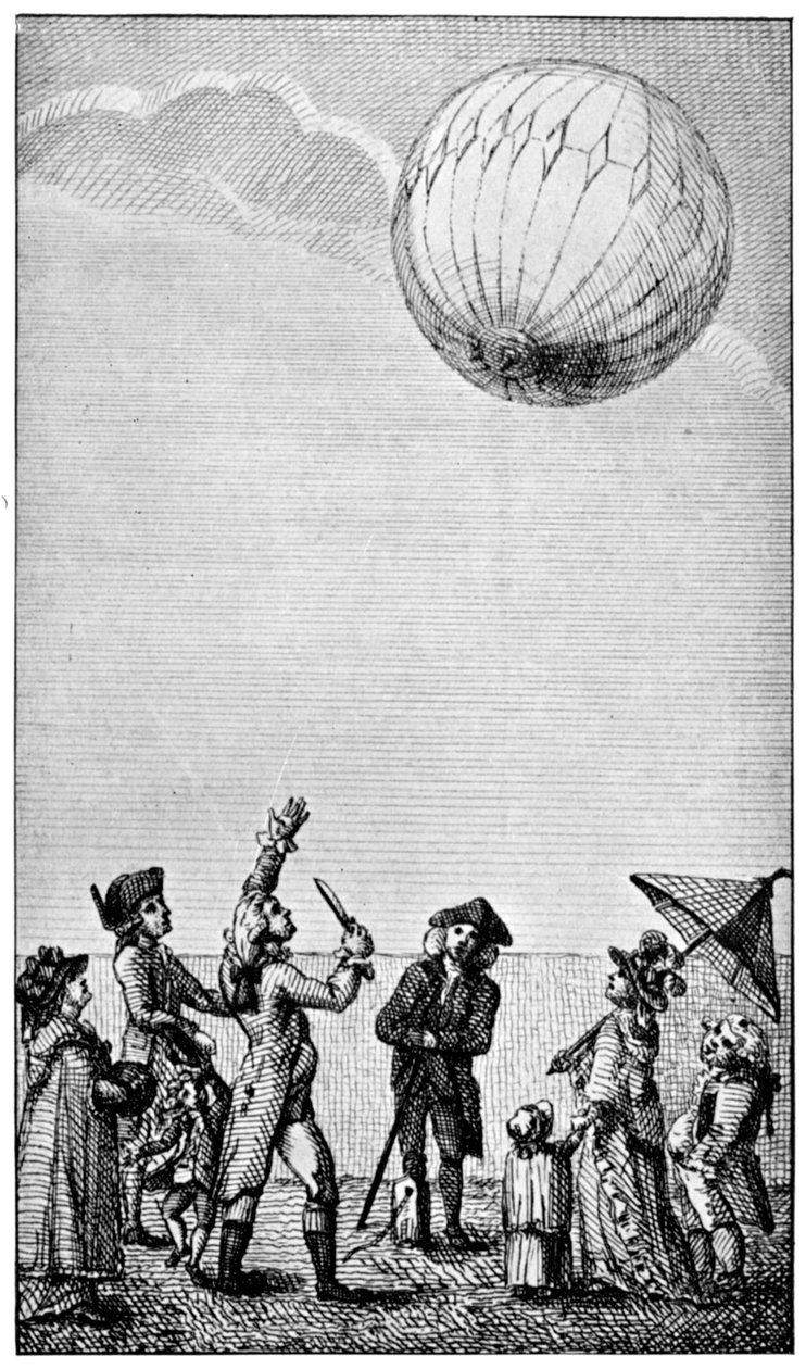 Montgolfier léggömb felemelkedése, 18. század vége, 1910 alkotó: Unbekannt