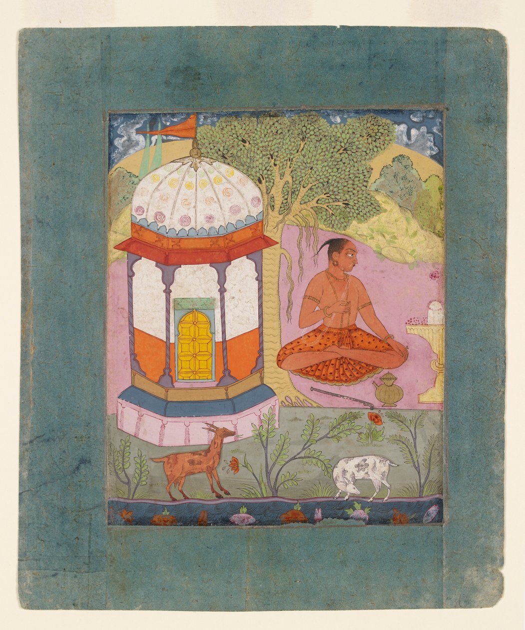 Aszkéta tájban, a zenei módot illusztrálva Bangali Ragini, c1675 alkotó: Unbekannt