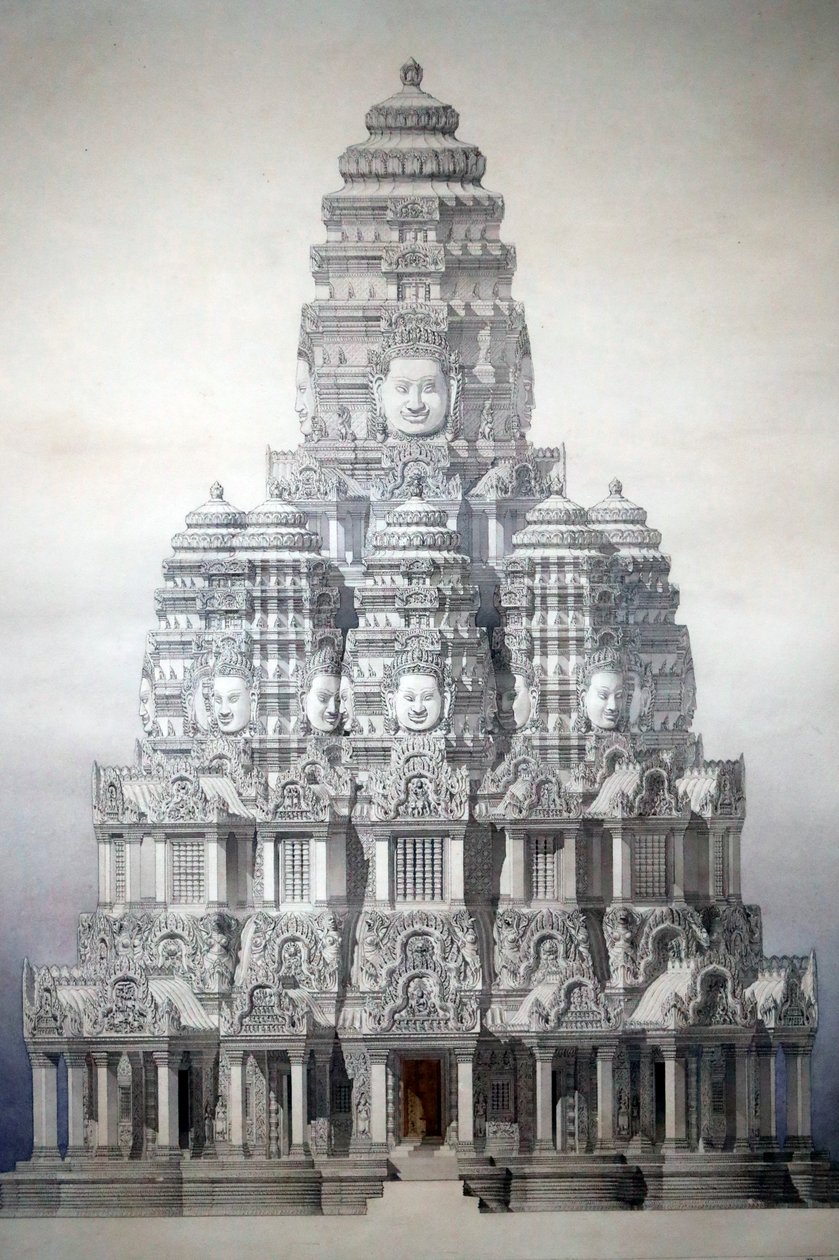 Ázsiai Civilizációk Múzeuma, Angkor, Kambodzsa szent városának felfedezése, a bayon központi tornyának helyreállítása, Louis Delaporte és Henri Deverin, Kambodzsa alkotó: Unbekannt