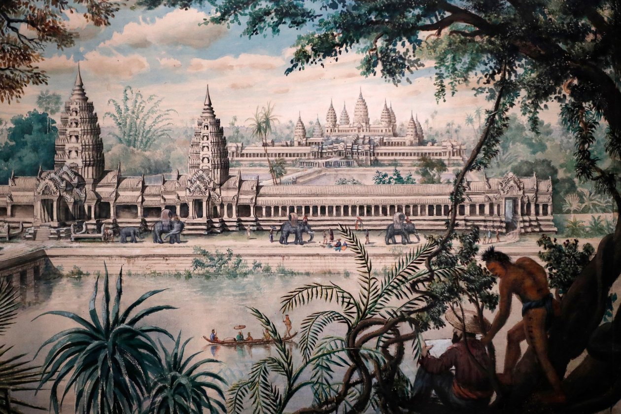 Ázsiai Civilizációk Múzeuma, Angkor, Kambodzsa szent városának felfedezése, Angkor Wat képe, Louis Delaporte 1870-73 körül, Szingapúr, 2018 (fotó) alkotó: Unbekannt