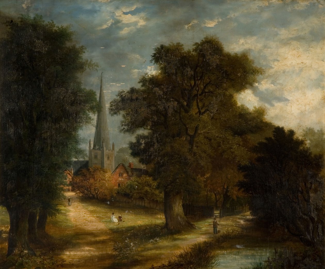 Aston Church and Village, [dátumozatlan] Jelenleg Aston, Birmingham. alkotó: Unbekannt