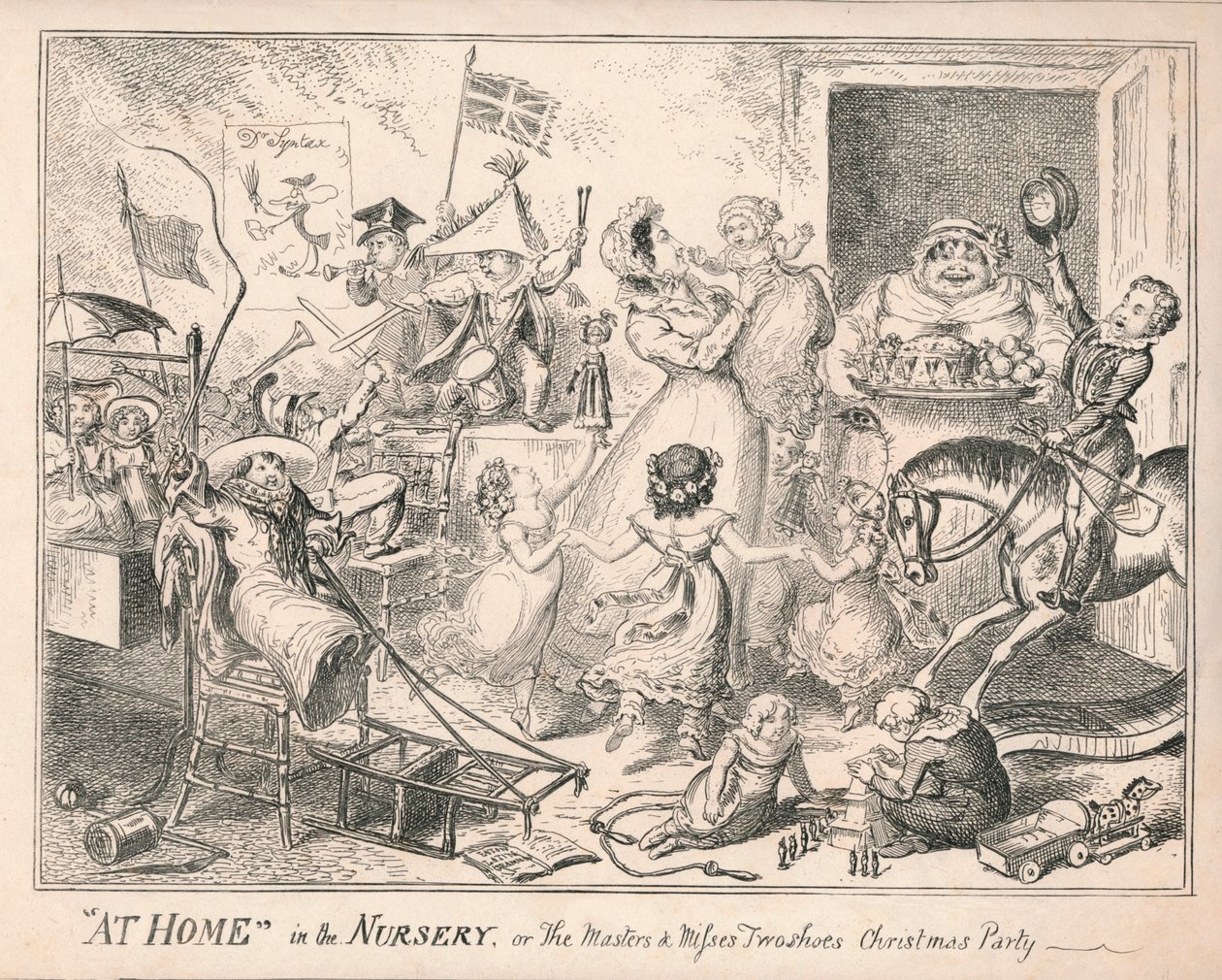 Otthon az óvodában, avagy a Mesterek és a kisasszonyok két cipős karácsonyi partija, 1835. alkotó: Unbekannt