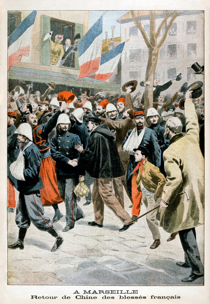 Marseille-ben, A sebesült francia katonák visszatérése Kínából, 1901 alkotó: Unbekannt