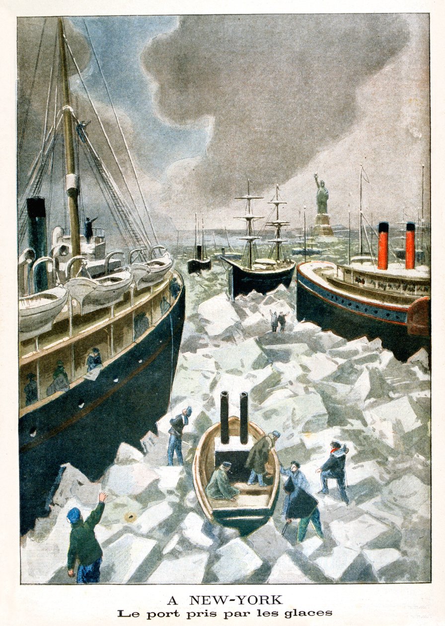 New Yorkban, A jég által elfoglalt kikötő, 1901 alkotó: Unbekannt