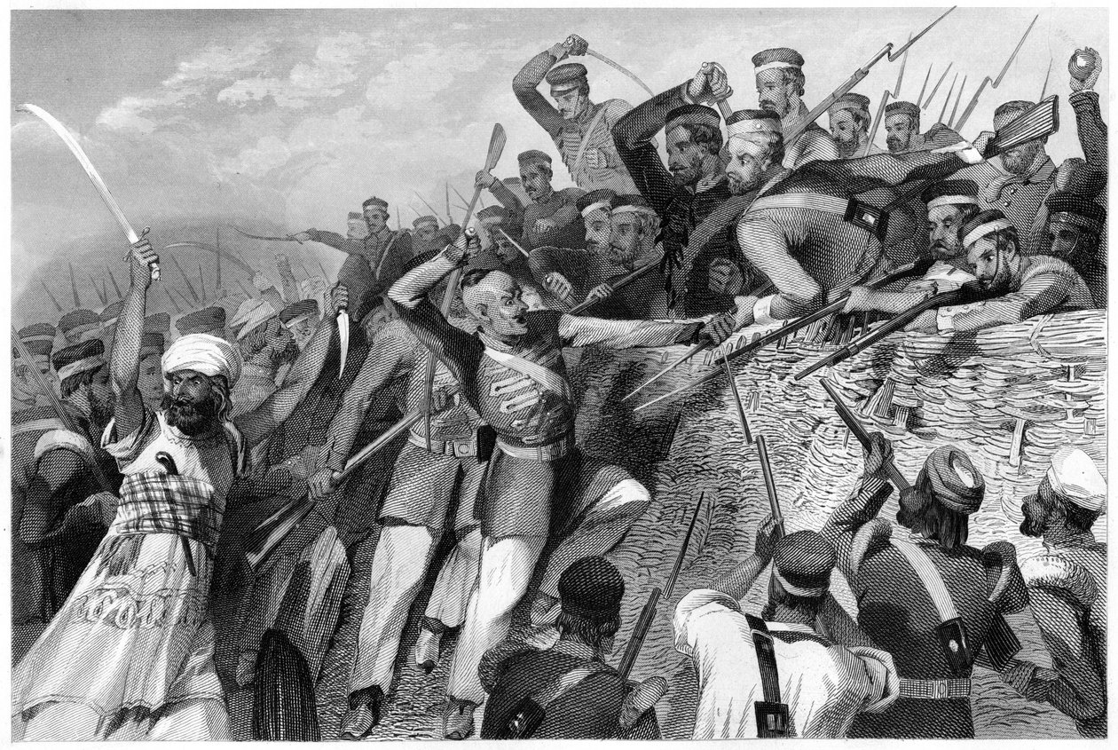 A lázadók támadása a Redan Battery ellen Lucknowban, 1857. július 30., 1860. alkotó: Unbekannt