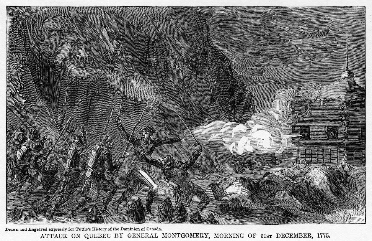 Montgomery tábornok támadása Quebec ellen, 1755. december 31-én, 1877. alkotó: Unbekannt