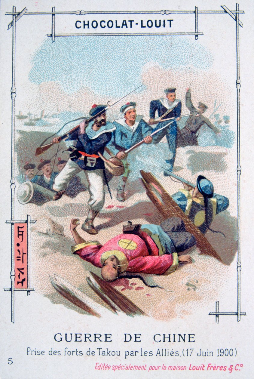 A szövetségesek támadása Taku erődje ellen, Boxer Rebellion, Kína, 1900. június 17. alkotó: Unbekannt
