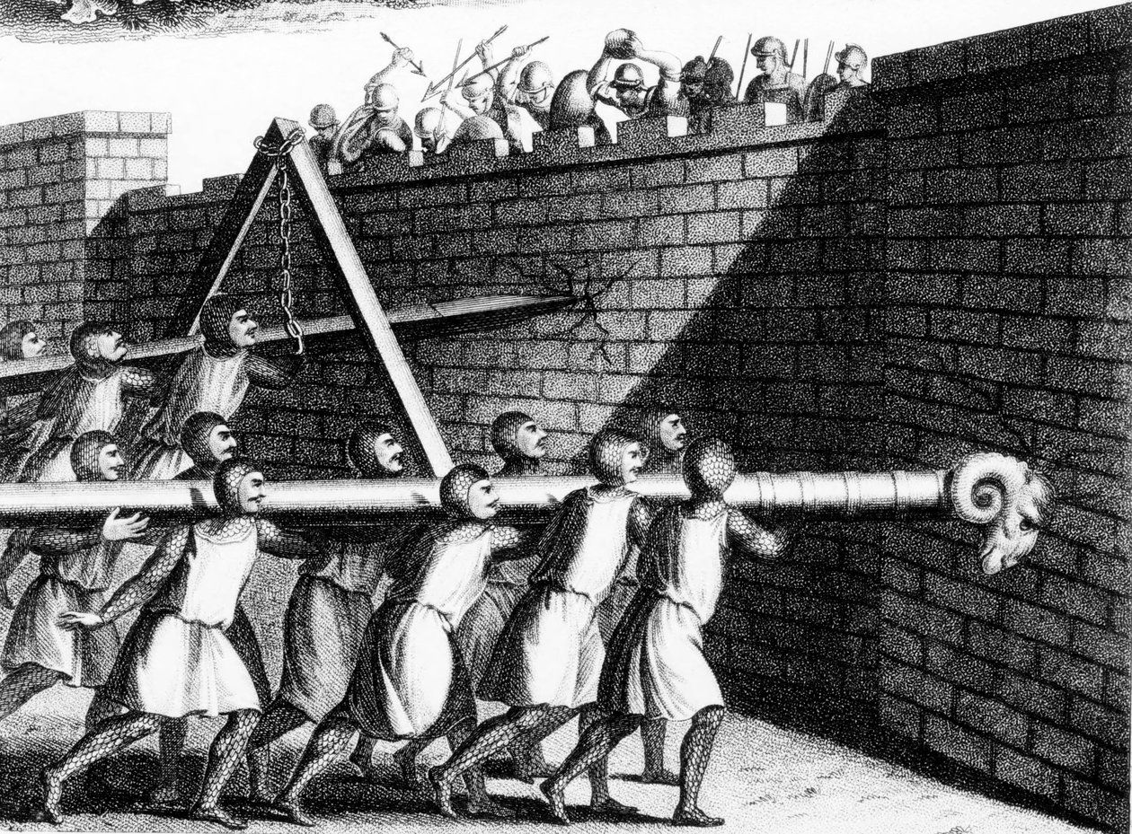 Falak támadó kosokkal, c1800 alkotó: Unbekannt