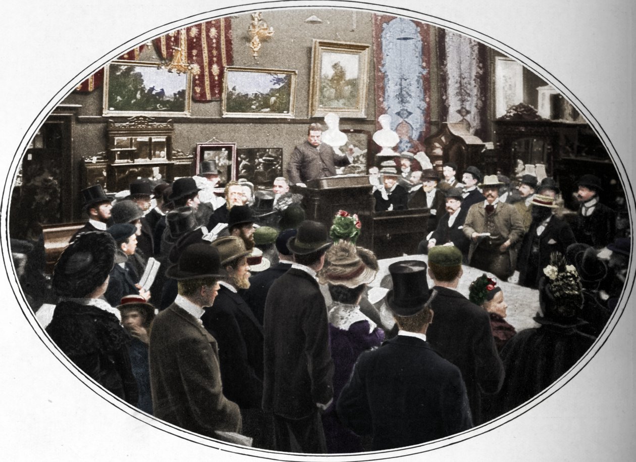 Aukció folyamatban a Phillips Auctioneersnél, London, 1901 1901 alkotó: Unbekannt