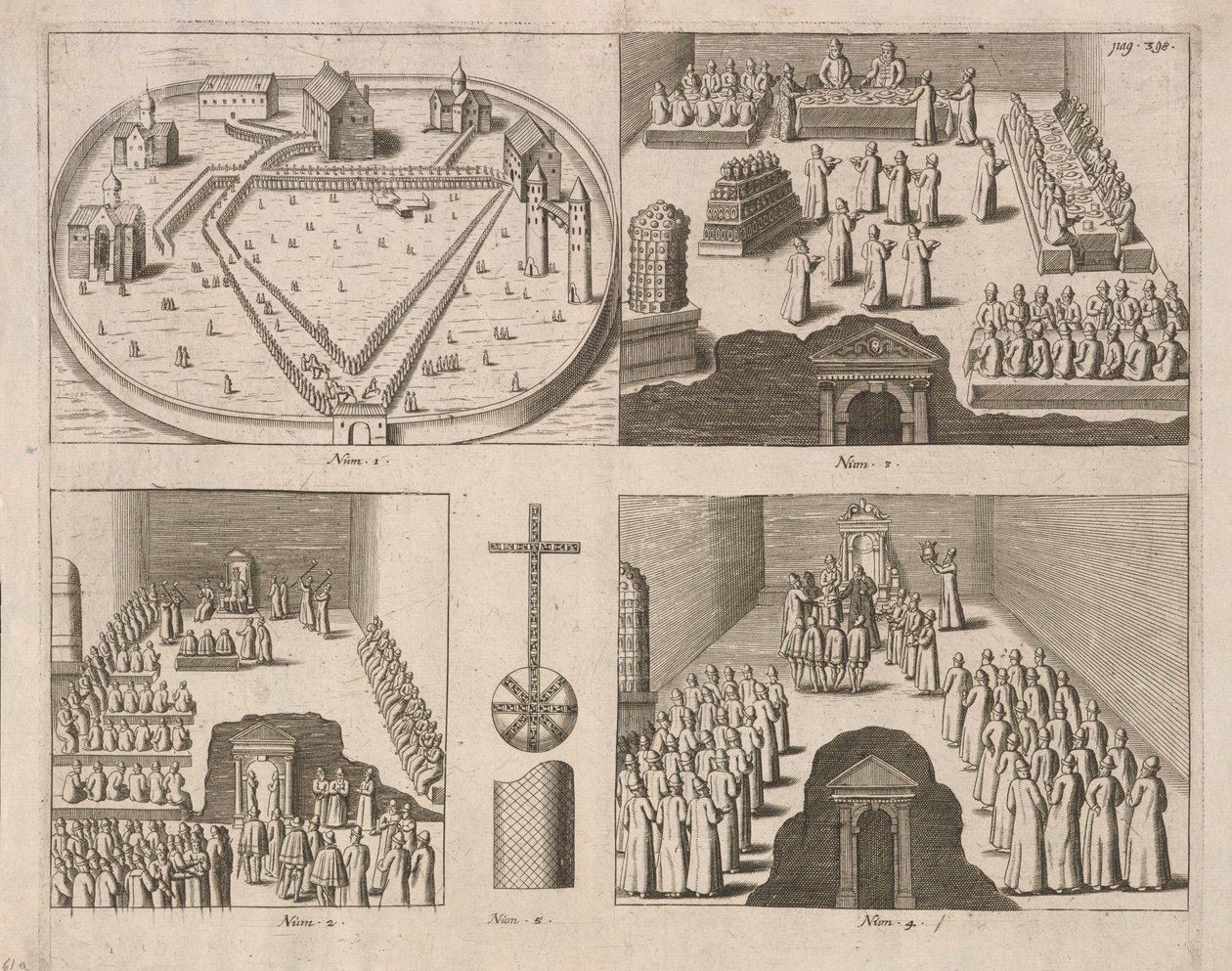 Közönség az orosz cárnál, Moszkvában. Jacob Ulfeldt kiadója, 1578. alkotó: Unbekannt