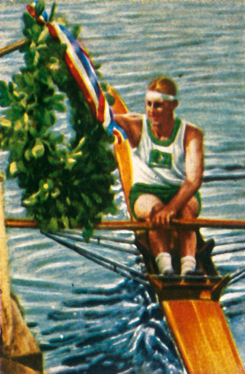 Bobby Pearce ausztrál evezős nyeri az egypárevezőst, 1928. alkotó: Unbekannt
