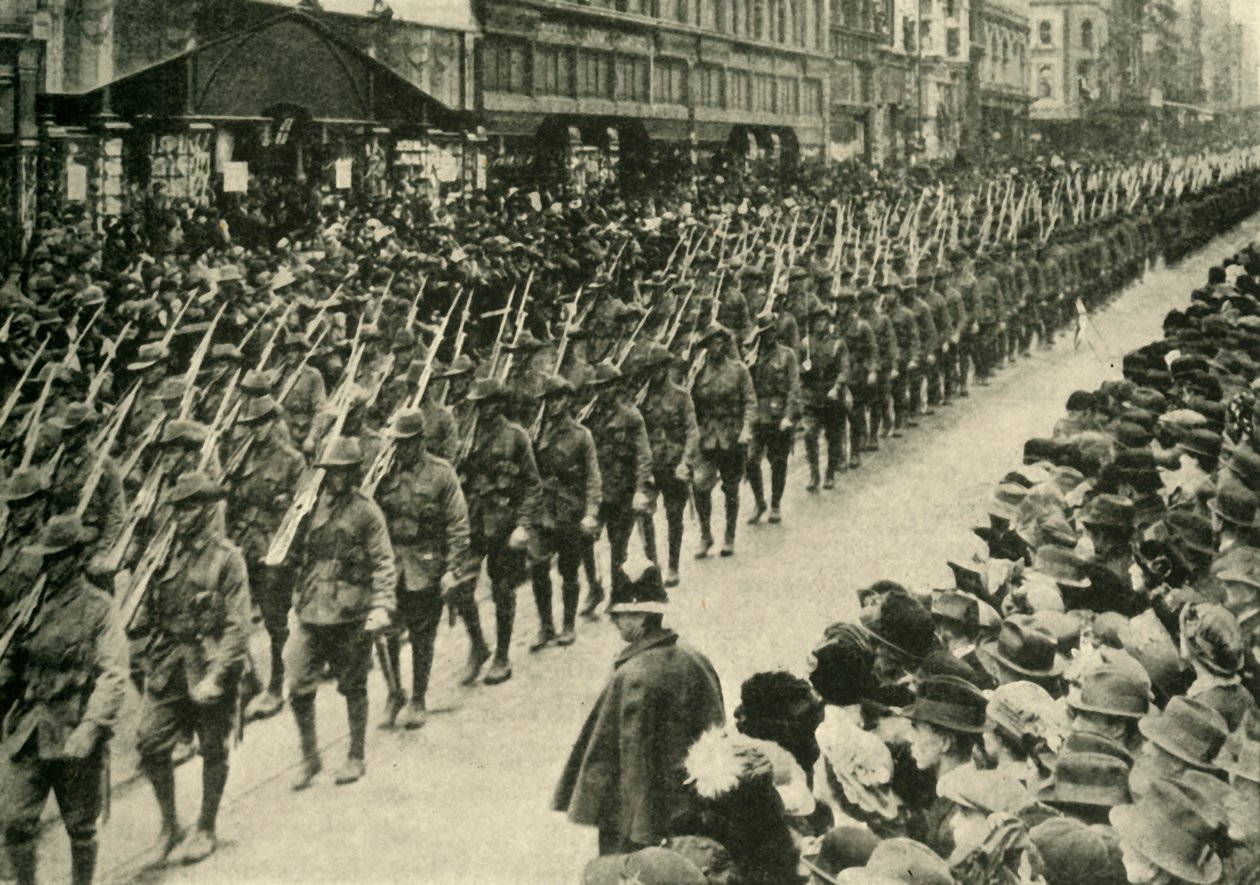 Ausztrál csapatok, Melbourne, első világháború, c1915, c1920. alkotó: Unbekannt