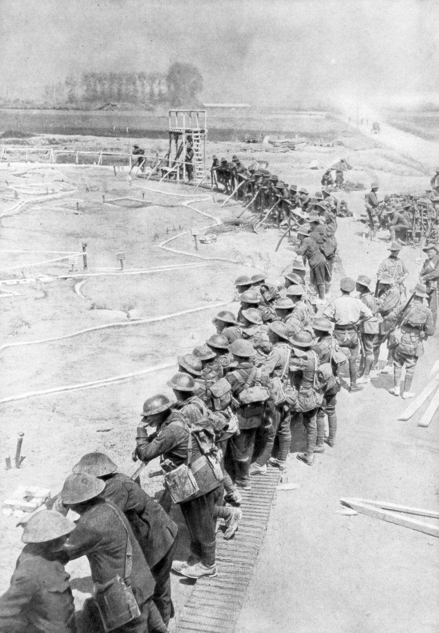 Az ausztrál csapatok a Messines-i csata előtti napon Belgiumban, 1917. június 6-án alkotó: Unbekannt