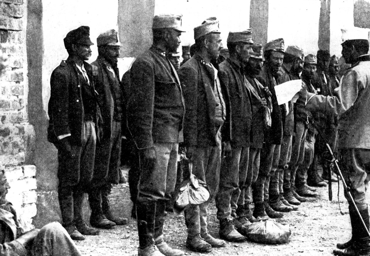 Az osztrák csapatok lövés nélkül megadják magukat, 1914 alkotó: Unbekannt