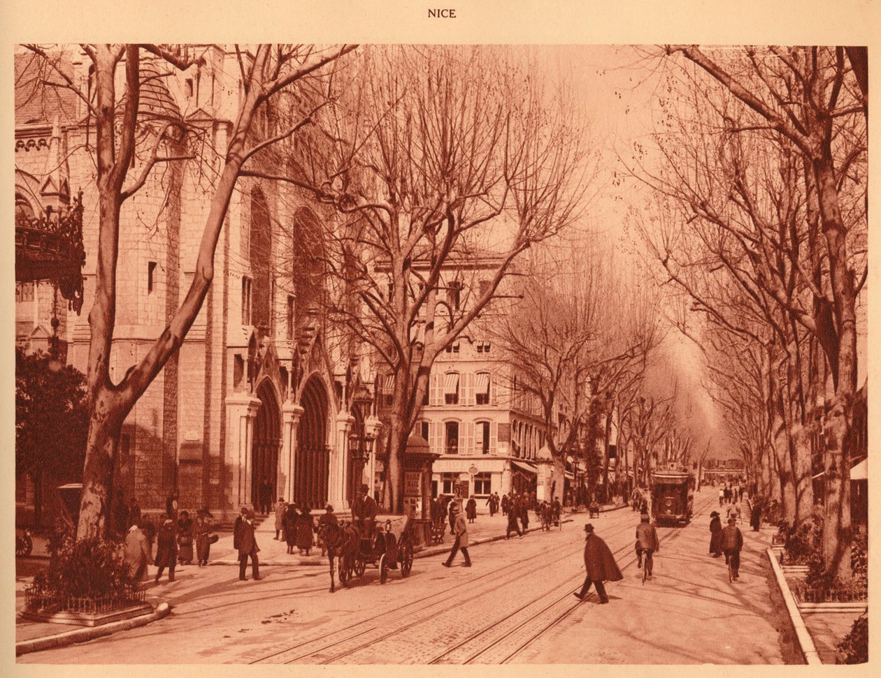Avenue de la Victoire és a Notre-Dame-templom, Nizza, 1930. alkotó: Unbekannt