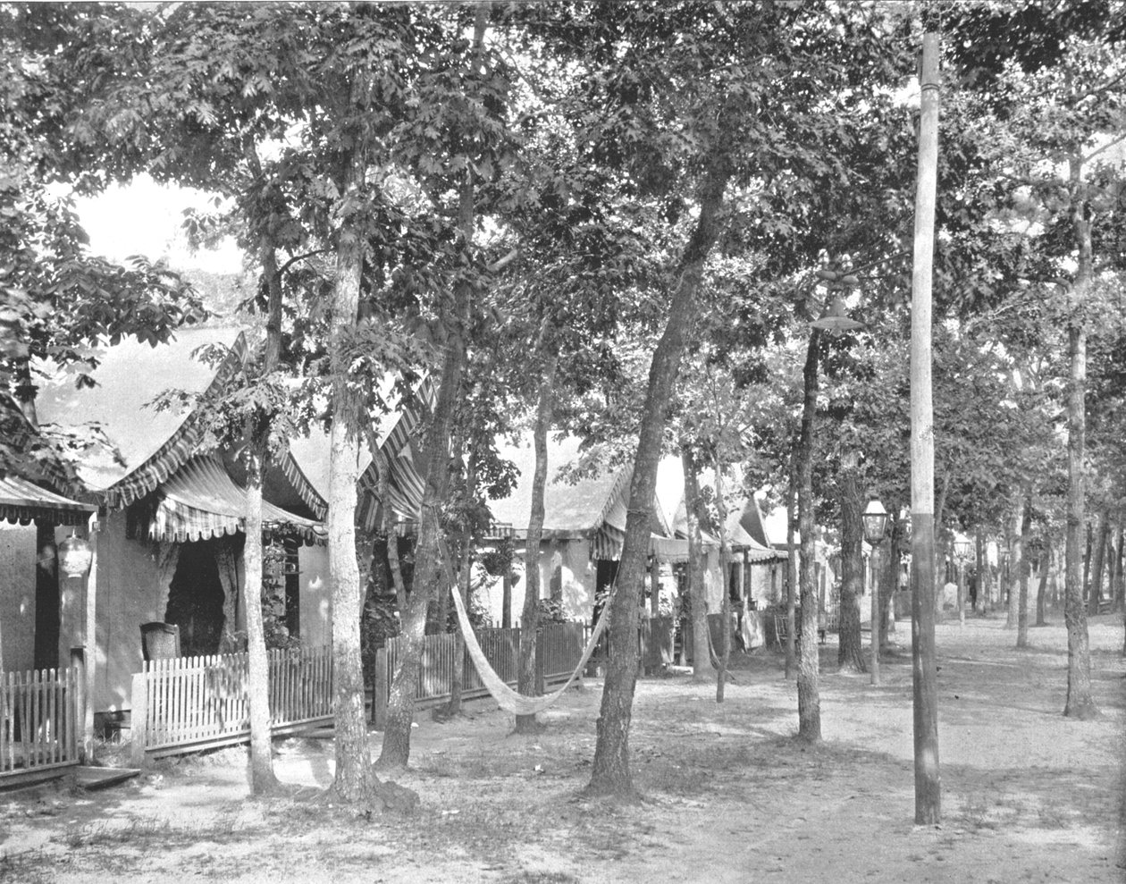 Avenue of Tents, Ocean Grove, New Jersey, USA, 1900. alkotó: Unbekannt