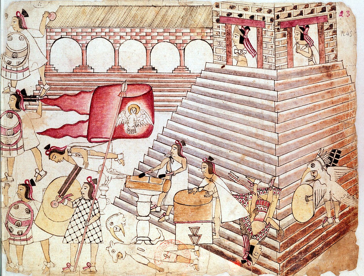 Azték harcosok a mexikói Tenochtitlan templomát védik alkotó: Unbekannt