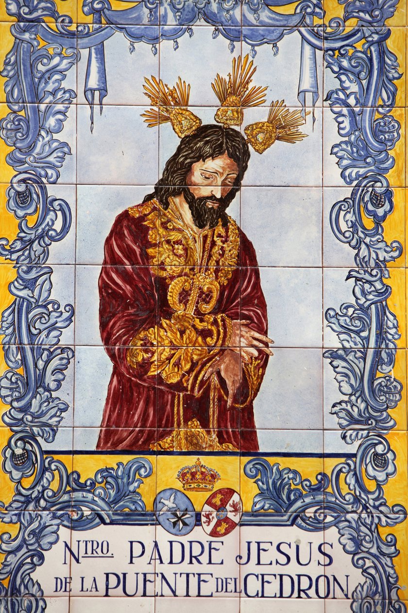 Azulejo mozaik panel a Plaza de San Francisco Malaga Spanyolországban alkotó: Unbekannt