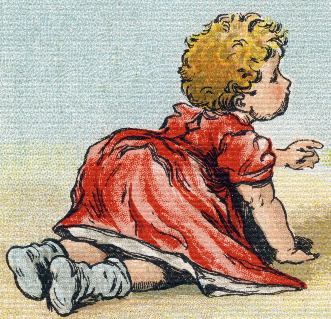 Baba. Metszet "Alphabet de ma petite fille". Bernardin-Bechet és Fils, könyvkereskedő-kiadók, Párizs, 1895 körül. Törhetetlen album vásznon. Bibliotheque des Bebes. 12 oldal. Olvasási módszert és szemléltető abeccedert tartalmazó album. Mérete: 29, alkotó: Unbekannt