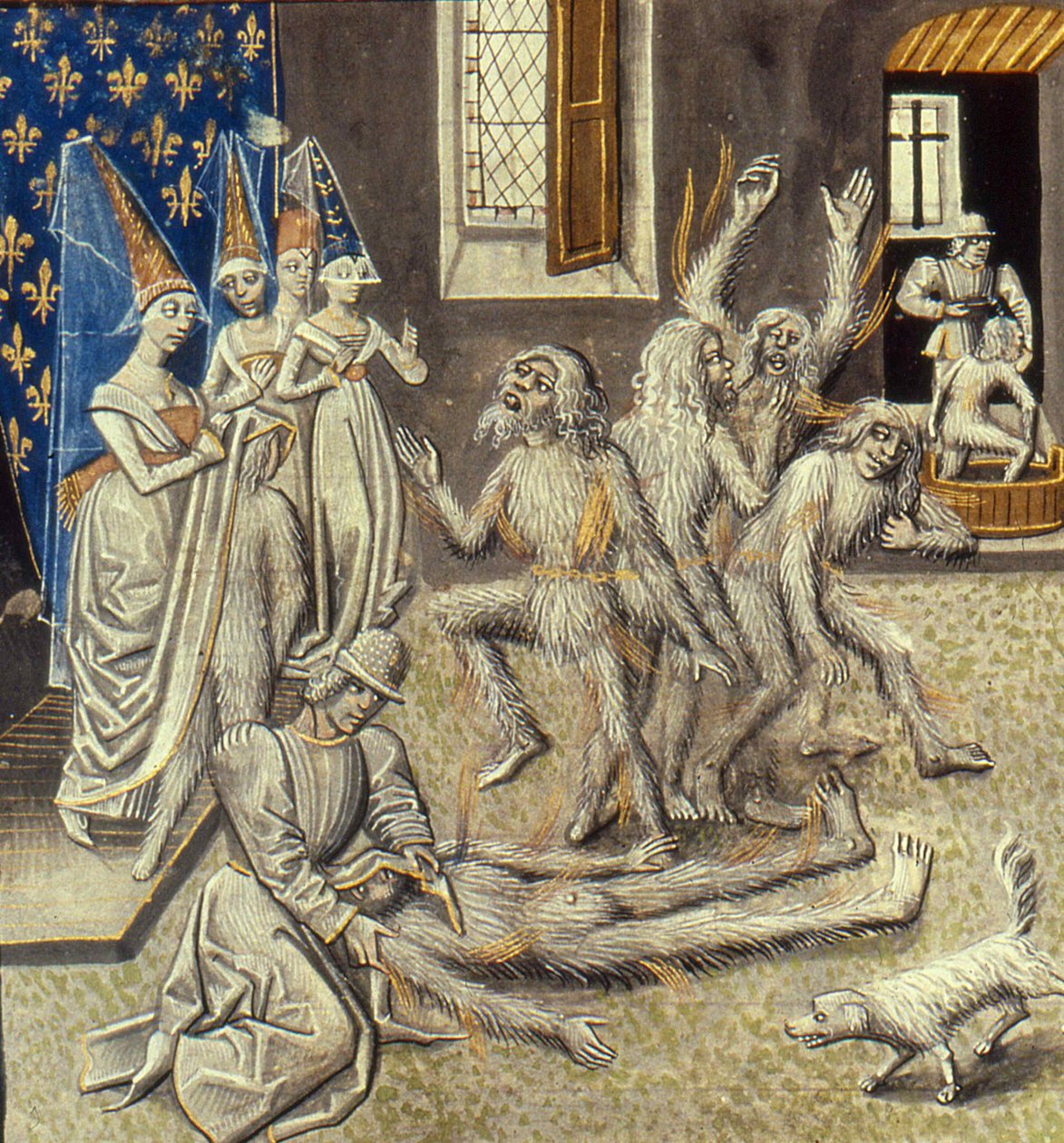 Bal des Ardents miniatűr a Grandes Chroniques de France-ból Jean Froissarttól, 15. század. alkotó: Unbekannt