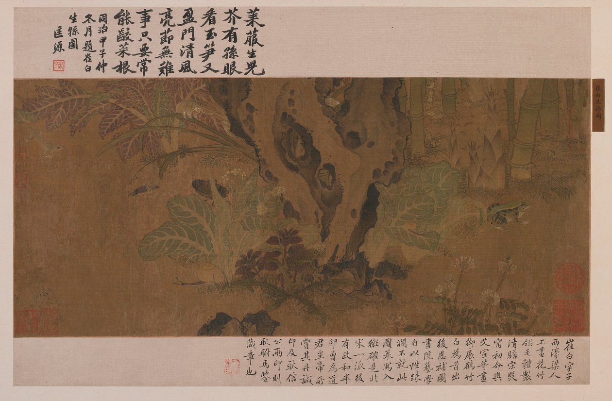 Bambusz, béka és rovarok, Ming-dinasztia, 1368-1644. alkotó: Unbekannt