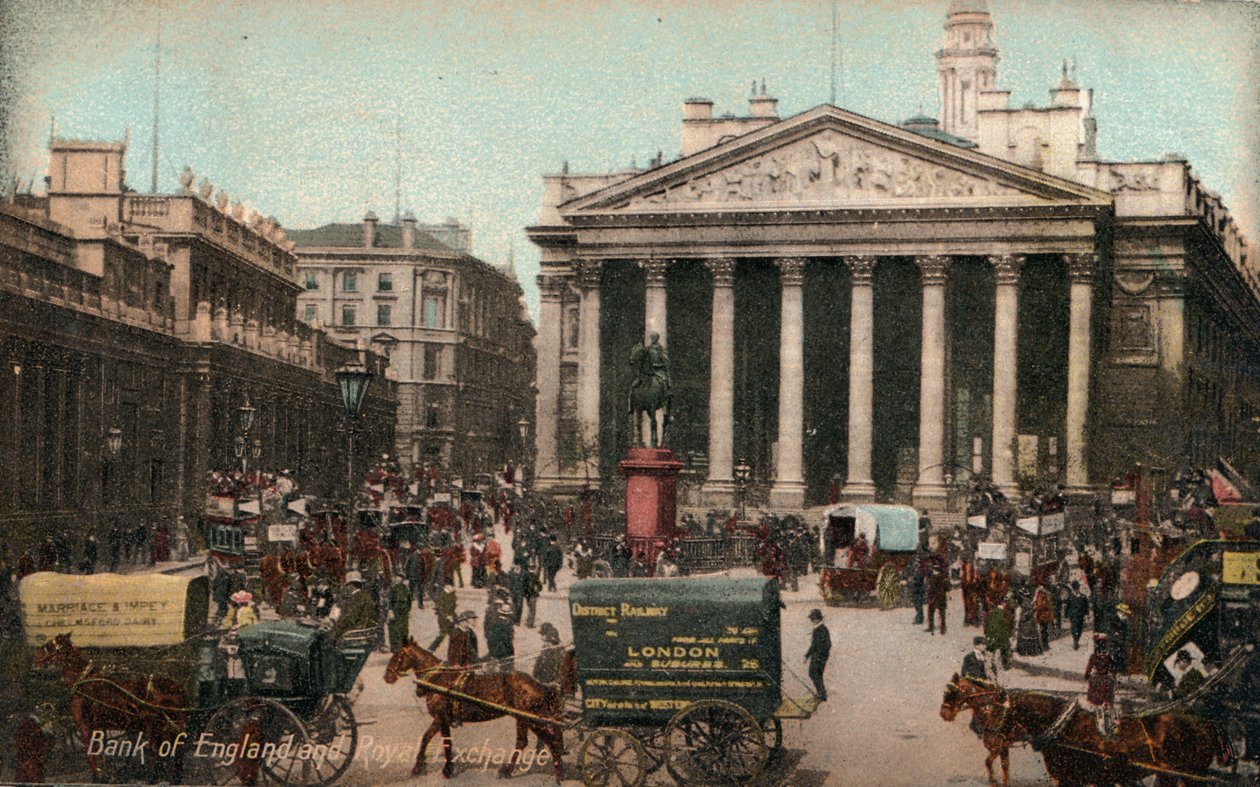 Bank of England és Royal Exchange, 1910 alkotó: Unbekannt