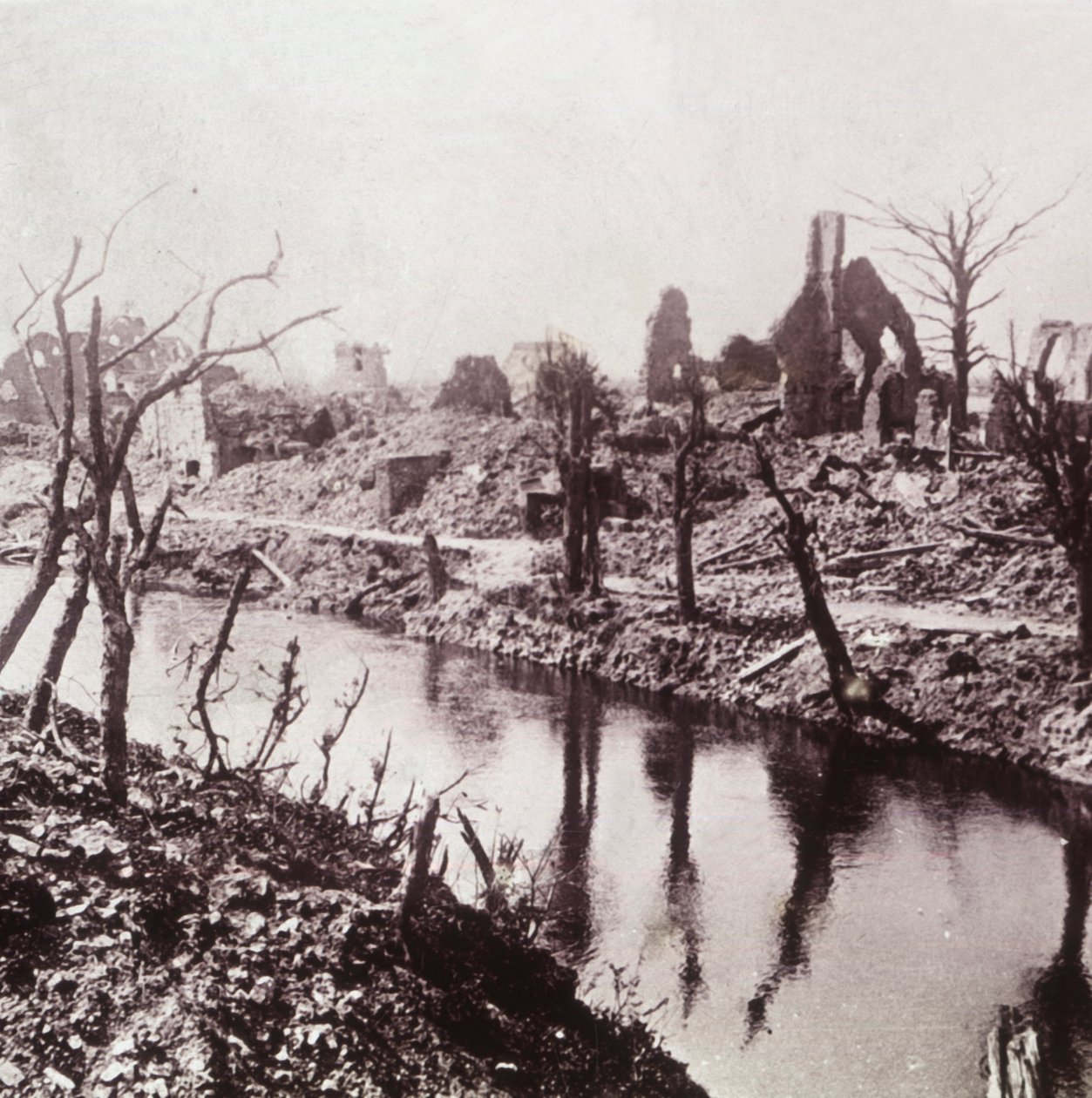 Banks of the Yser, Belgium, c1914-c1918 alkotó: Unbekannt
