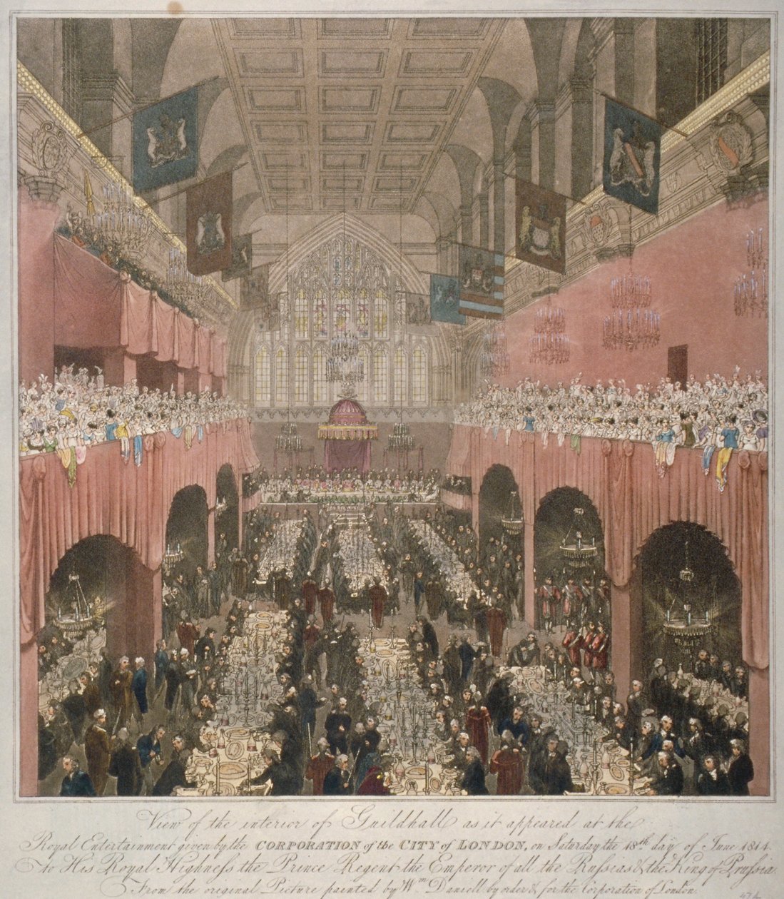 Bankett a Guildhallban, City of London, 1814-1815. alkotó: Unbekannt