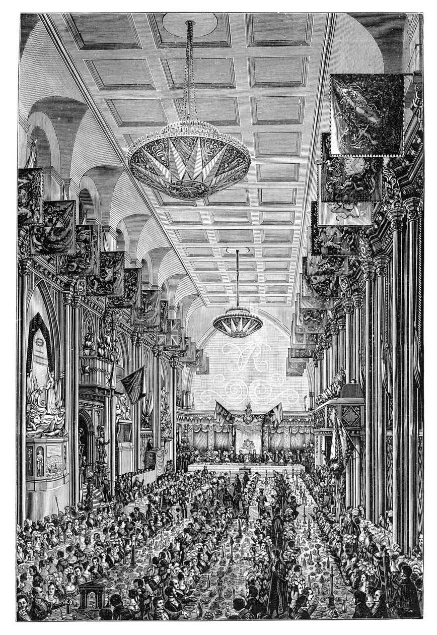 Bankett a királynőnek a Guildhallban, London, 1837, 1900 alkotó: Unbekannt