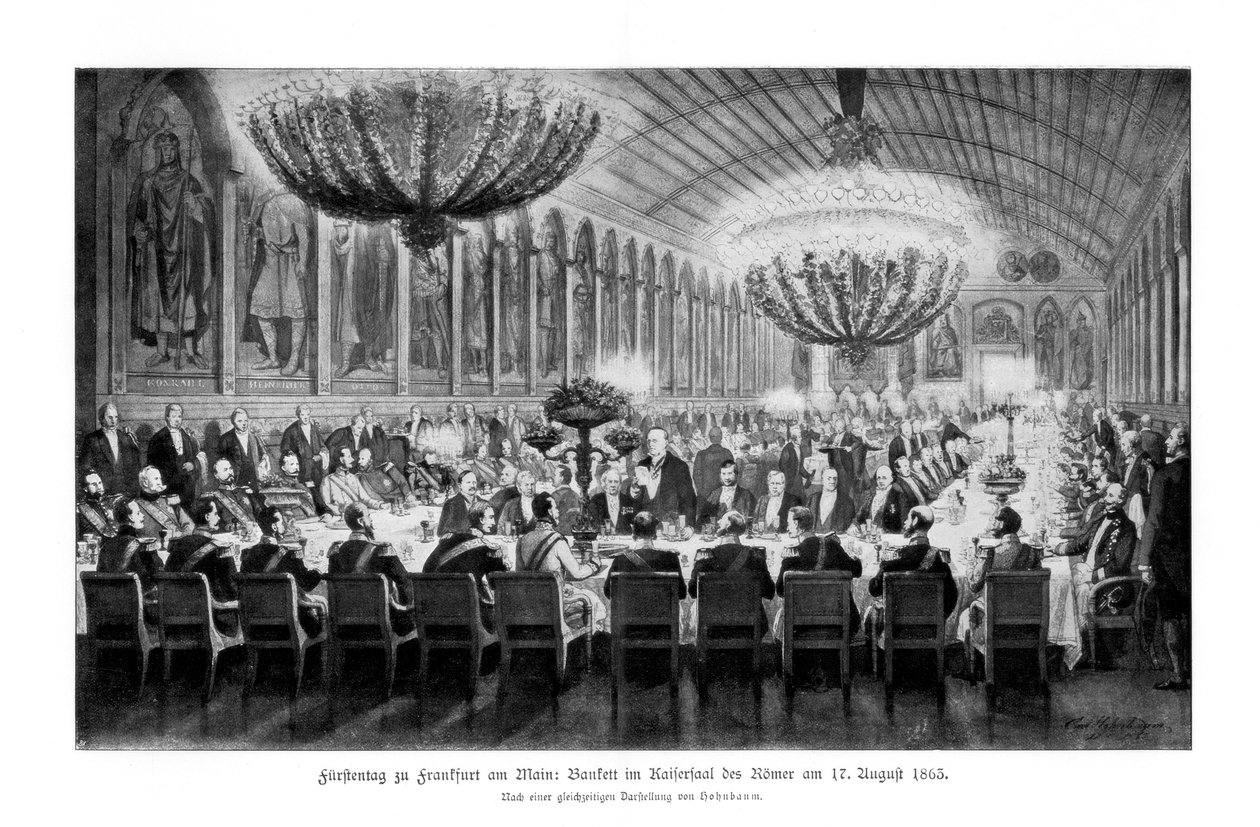 Bankett az Emperors Hallban, Römer, Frankfurt, 1863. augusztus 17., 1900 alkotó: Unbekannt