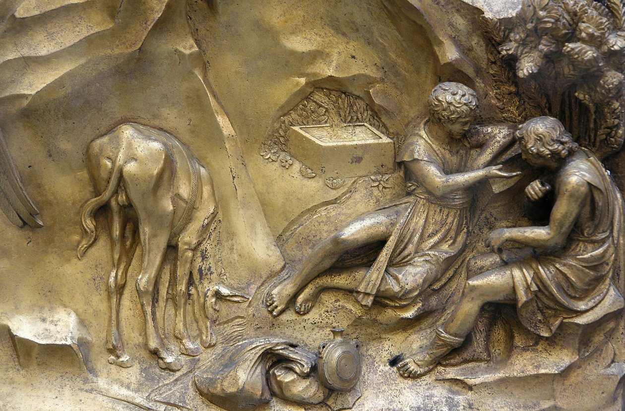 San Giovanni keresztelőkápolna. Paradicsom kapuja. Cain és Abel, Firenze, Olaszország alkotó: Unbekannt