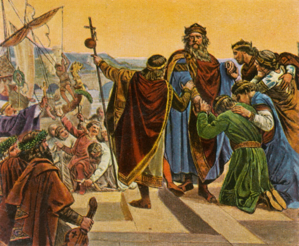 Barbarossa búcsút vesz keresztes hadjáratán, 1189, 1936. alkotó: Unbekannt