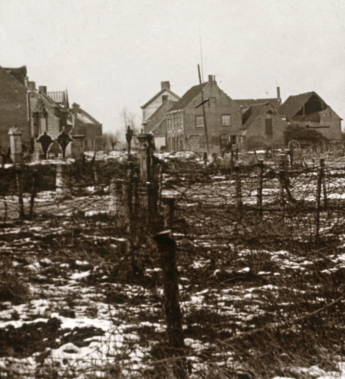 Szögesdrót, Nieuwkapelle, Flandria, Belgium, c1914-c1918 alkotó: Unbekannt