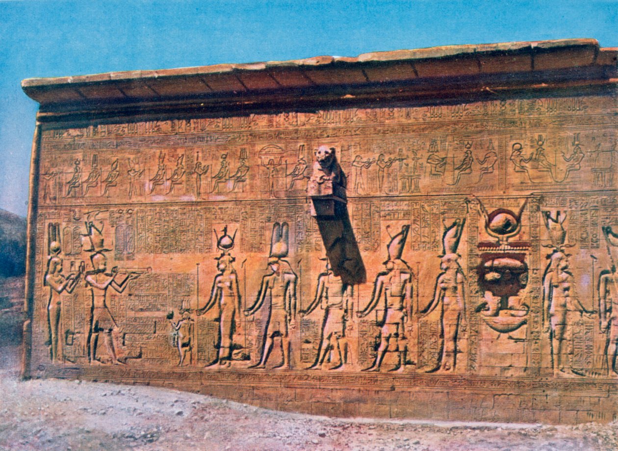 Kleopátra domborműve, Caesarion, Hathor temploma, Dendara Egyiptomban, XX. század alkotó: Unbekannt
