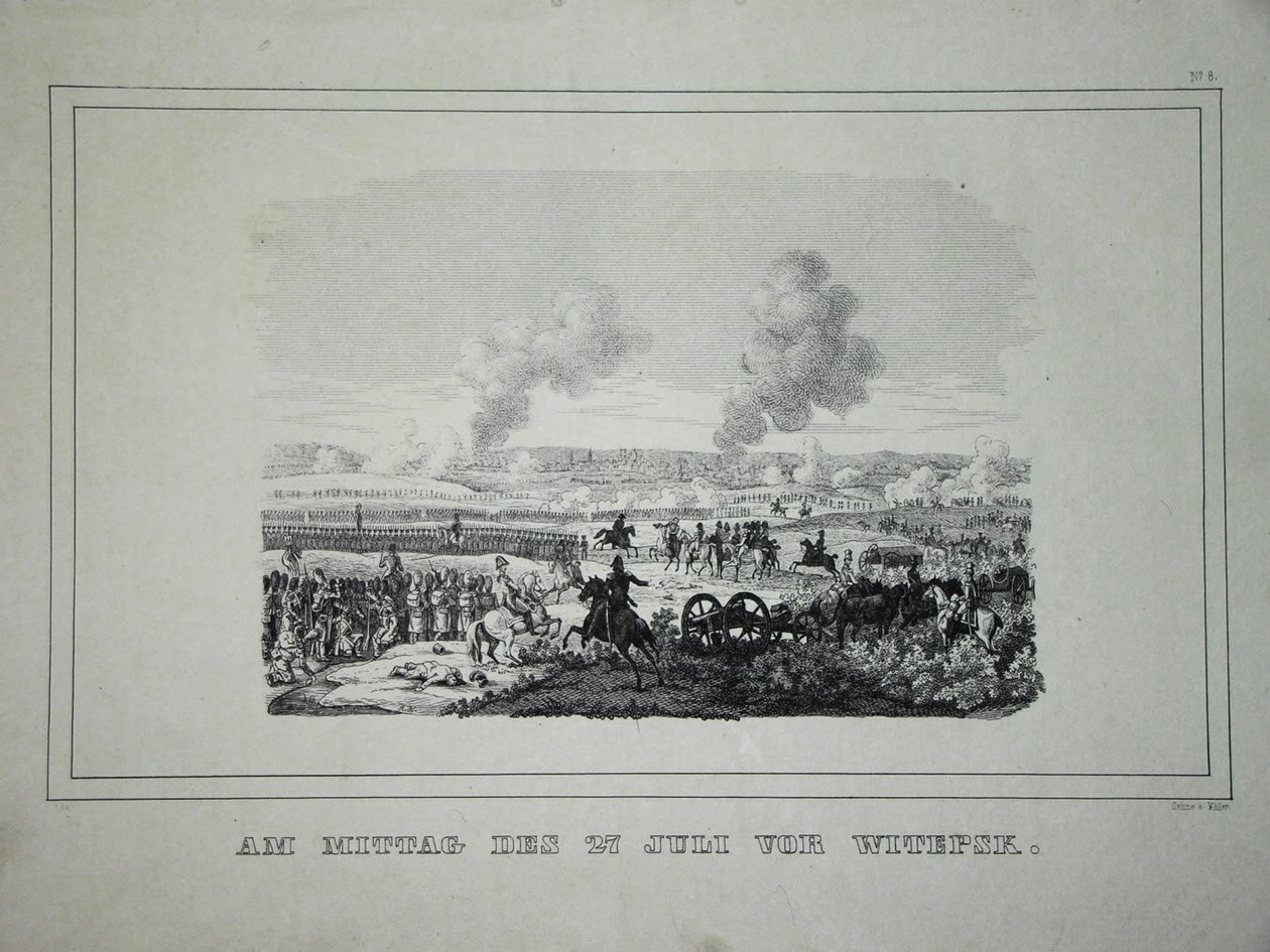 Csata az orosz csapatok és a francia lovasság között Ostrovno közelében 1812. július 25-26. alkotó: Unbekannt