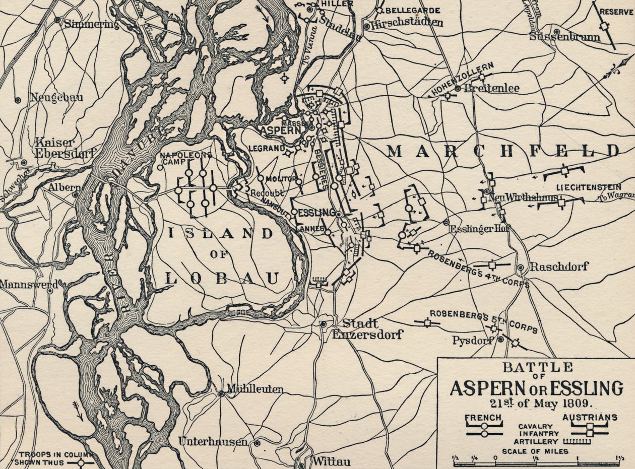 Az asperni vagy esslingi csata, 1809. május 21., 1896. alkotó: Unbekannt
