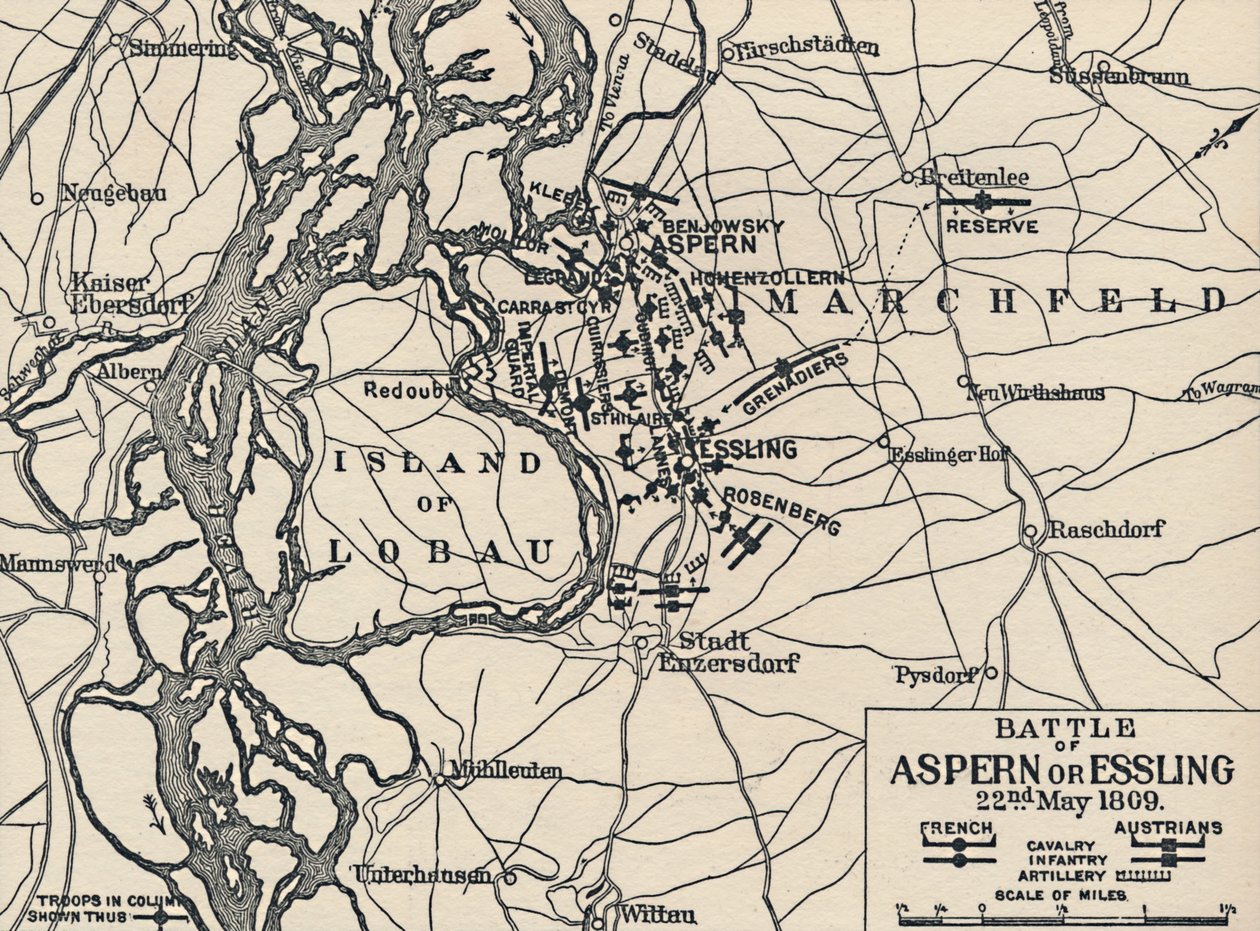 Az asperni vagy esslingi csata, 1809. május 22., 1896 alkotó: Unbekannt