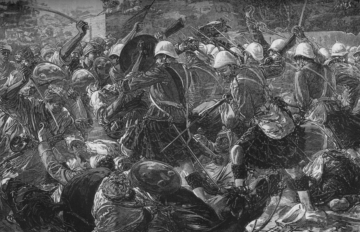 Baba Wali csata: A hegyvidékiek megtisztítják a falut, 1880 alkotó: Unbekannt