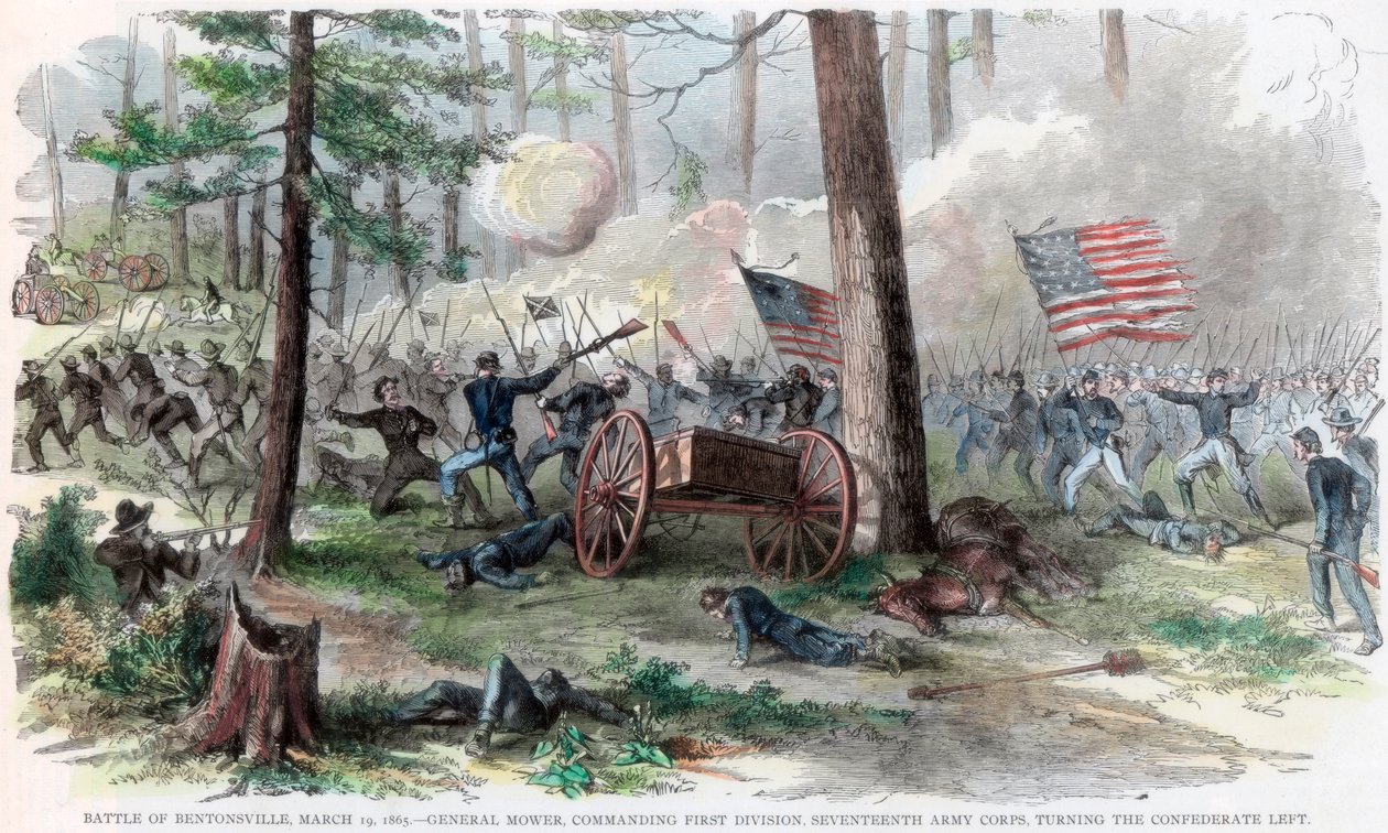 Bentonville-i csata, Észak-Karolina, amerikai polgárháború, 1865. március 19 alkotó: Unbekannt