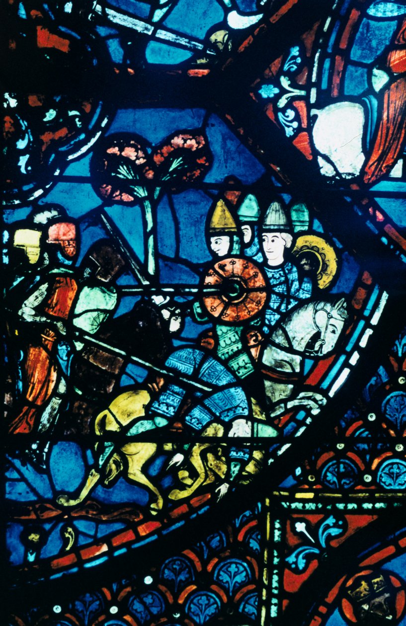 Sahagun csata, ólomüveg, Chartres-i katedrális, c1225 alkotó: Unbekannt