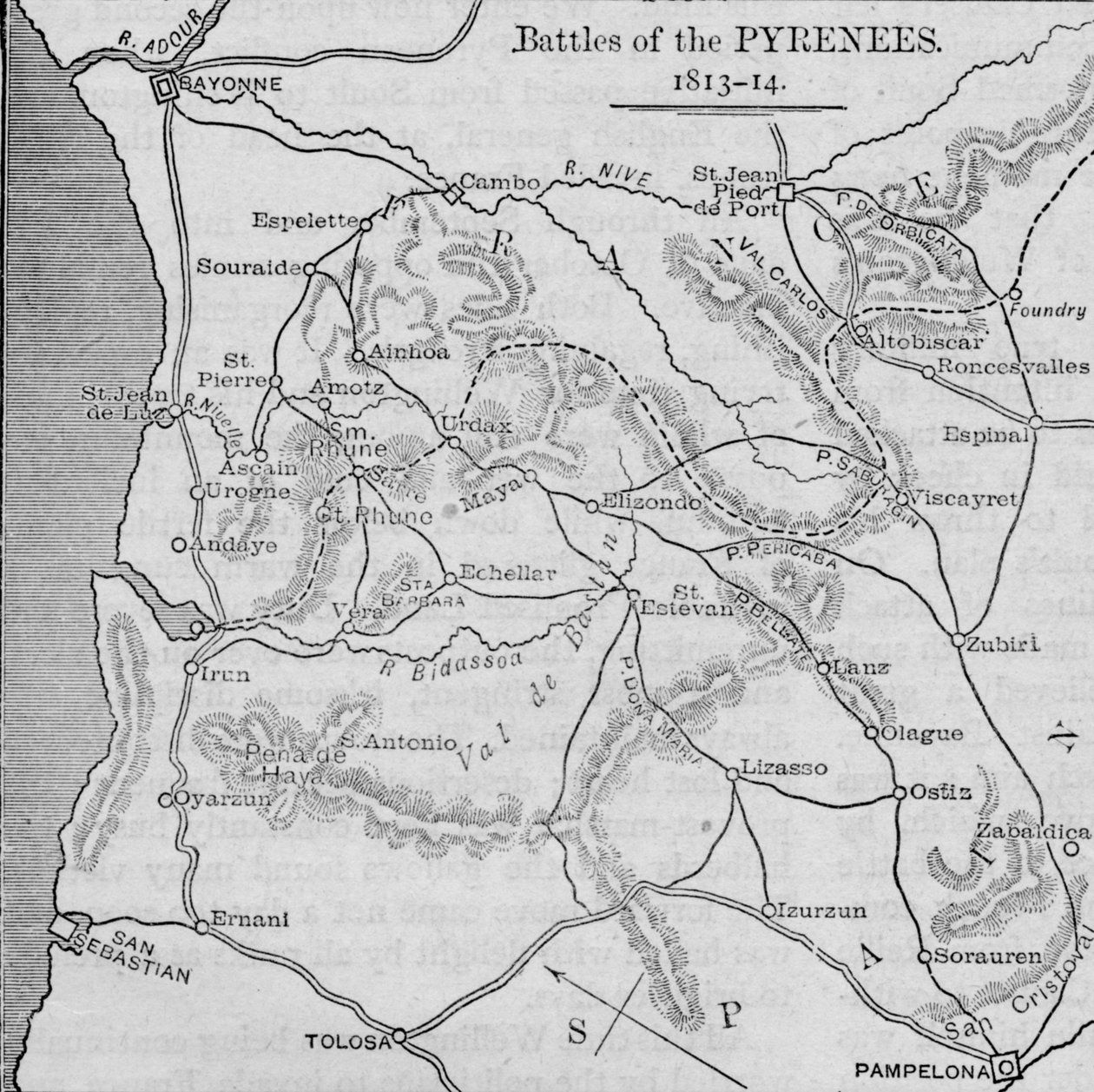 Pireneusi csaták: térképvázlat, 1902 alkotó: Unbekannt