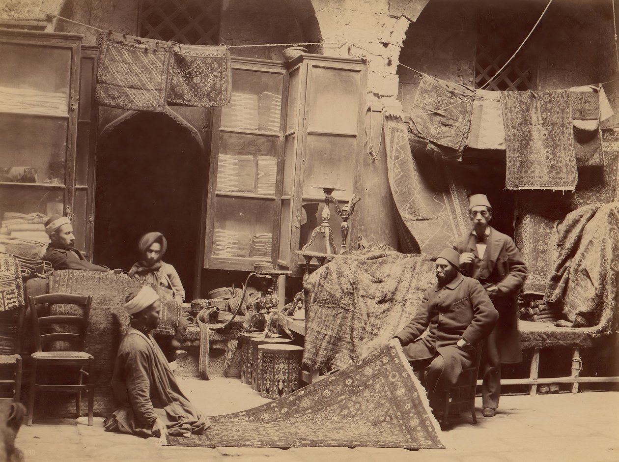 Bazár, Szőnyegkereskedők, 1870-es évek. alkotó: Unbekannt
