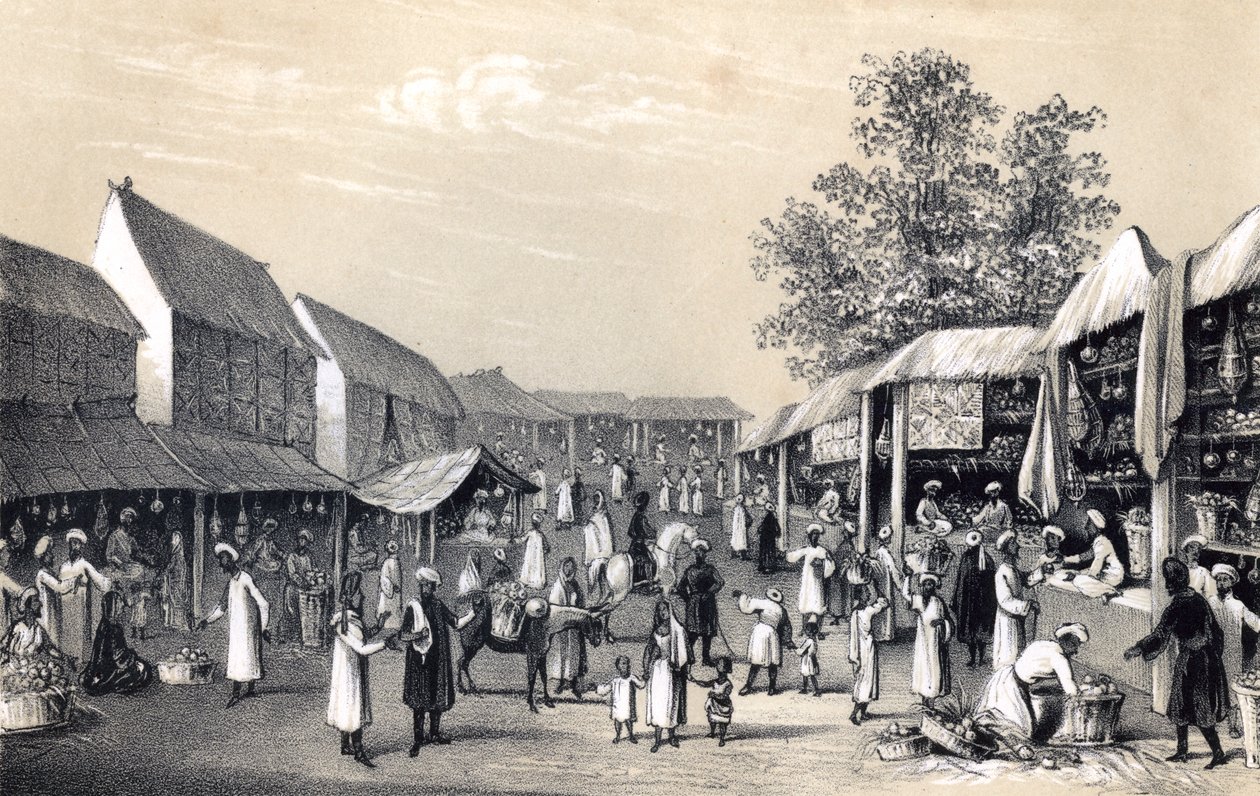 Bazár Cabulban, a gyümölcsszezonban, 1847 alkotó: Unbekannt
