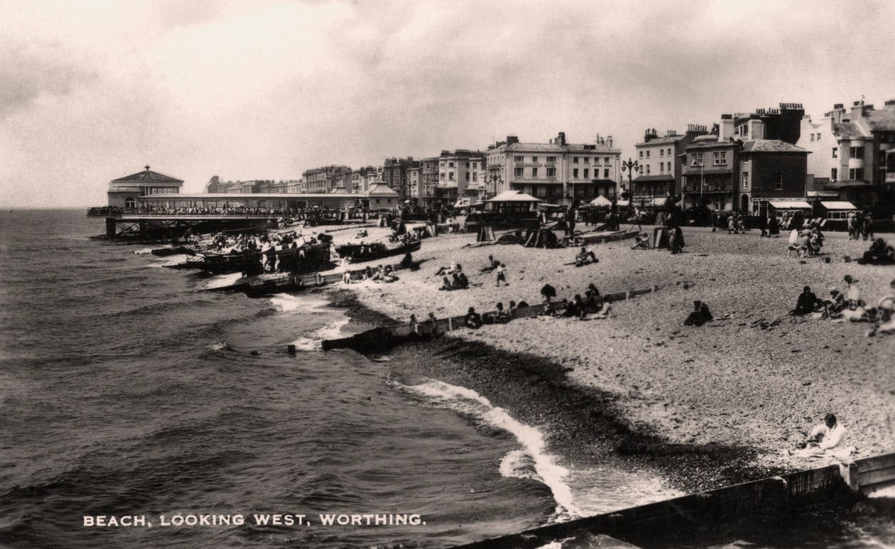 Tengerpart, nyugat felé nézve, Worthing, Sussex, 1935 alkotó: Unbekannt