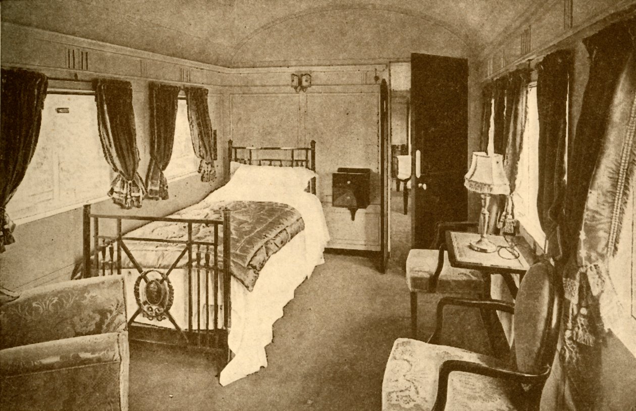Hálószoba, Kings Saloon, London and North Eastern Railway, 1930. alkotó: Unbekannt