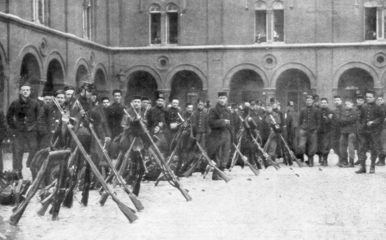 A 9. vegyes dandár belga katonái, Liege-i csata, Belgium, 1914. augusztus 5-16. alkotó: Unbekannt