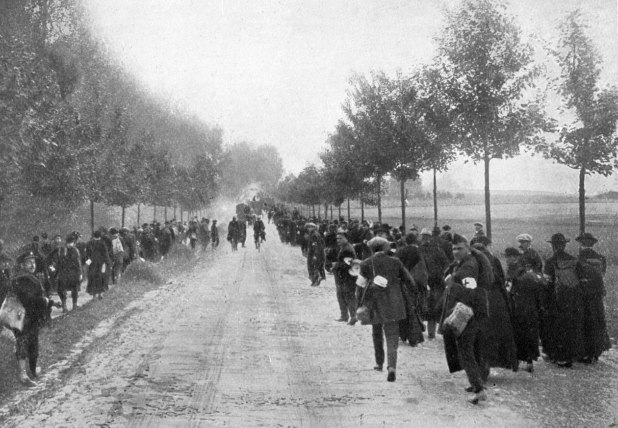 Termonde elől menekülő belgák, első világháború, 1914, 1920 alkotó: Unbekannt